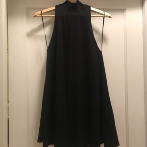 Black Mock Neck Swing Dress